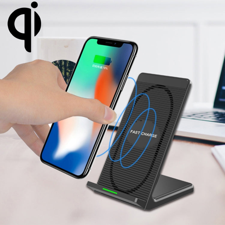 N800 10W Double Coils Qi Wireless Stand Fast Charger with Cooling Fan, For iPhone, Galaxy, Huawei, Xiaomi, LG, HTC and Other QI Standard Smart Phones