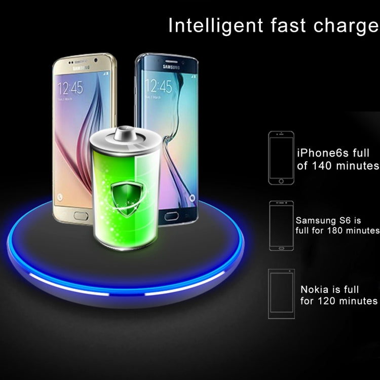 HAMTOD HL3 5W (Max) Output General Qi Standard Wireless Charger with Breathing Lamp, For iPhone, Galaxy, Huawei, Xiaomi, LG, HTC and other QI Standard Smart Phones