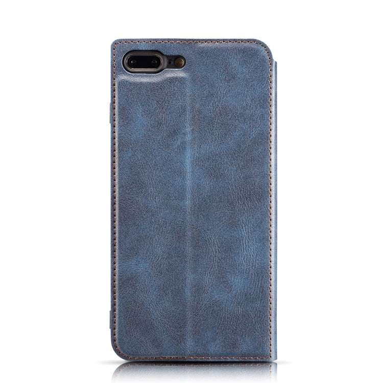 Retro Simple Ultra-thin Magnetic Leather Case for iPhone 7 Plus / 8 Plus, with Holder & Card Slots & Lanyard