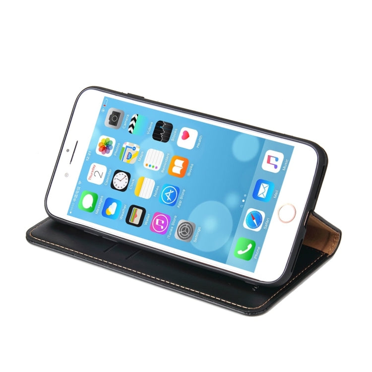 Dermis Texture PU Horizontal Flip Leather Case for iPhone 7 Plus / 8 Plus, with Holder & Card Slots & Wallet