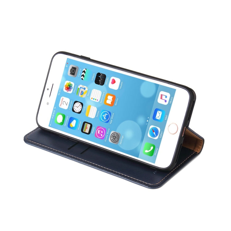 Dermis Texture PU Horizontal Flip Leather Case for iPhone 7 Plus / 8 Plus, with Holder & Card Slots & Wallet