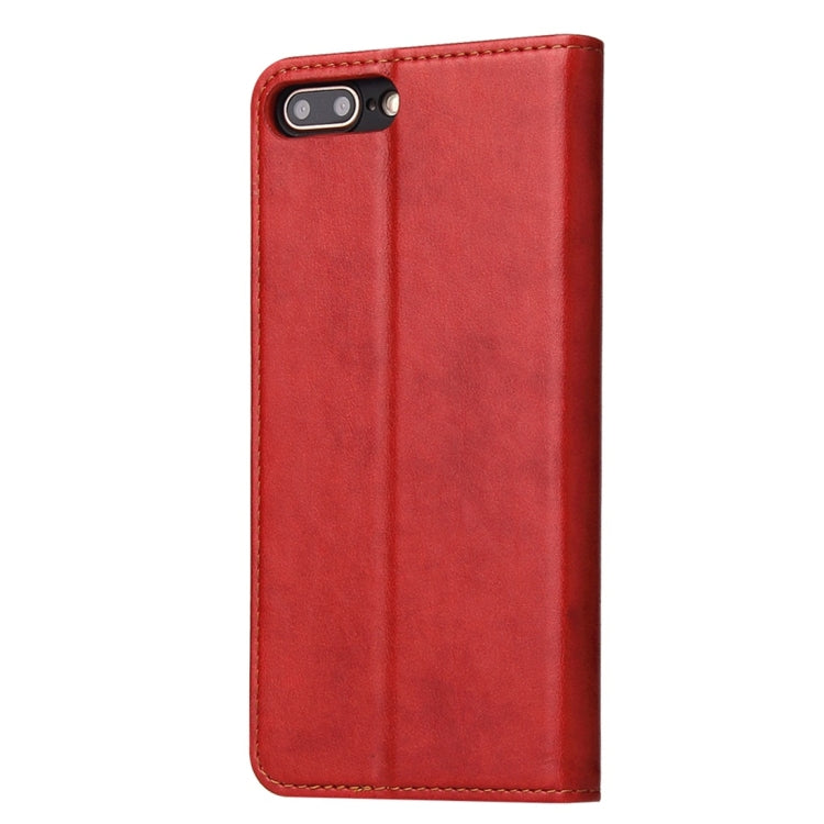 Dermis Texture PU Horizontal Flip Leather Case for iPhone 7 Plus / 8 Plus, with Holder & Card Slots & Wallet