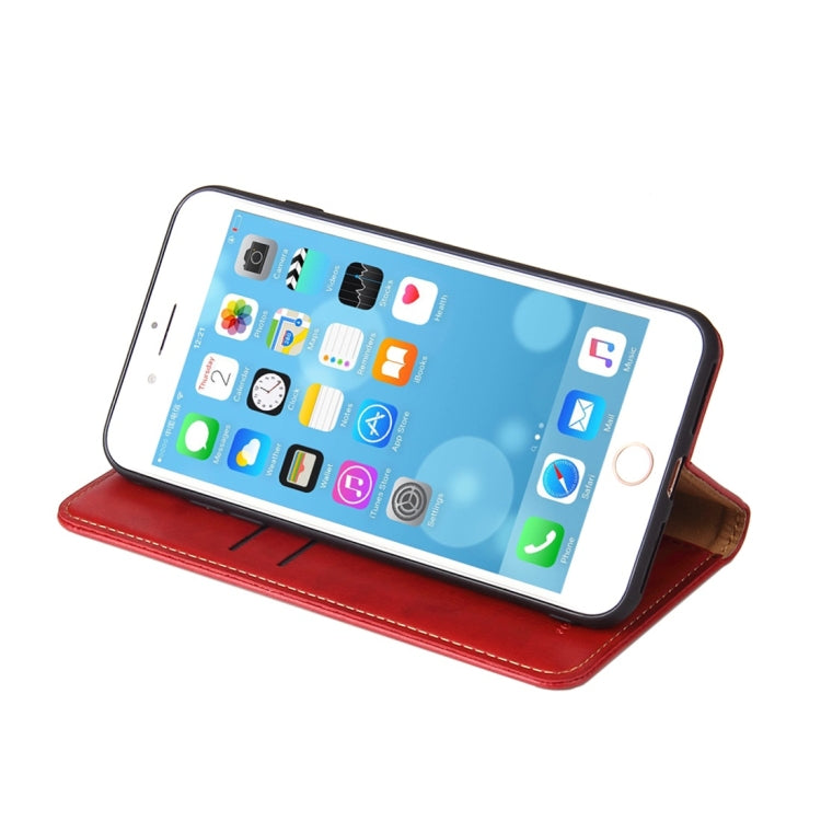 Dermis Texture PU Horizontal Flip Leather Case for iPhone 7 Plus / 8 Plus, with Holder & Card Slots & Wallet