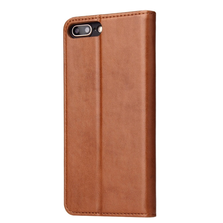 Dermis Texture PU Horizontal Flip Leather Case for iPhone 7 Plus / 8 Plus, with Holder & Card Slots & Wallet