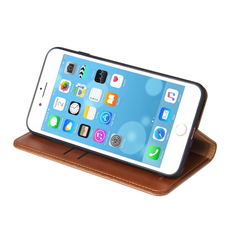 Dermis Texture PU Horizontal Flip Leather Case for iPhone 7 Plus / 8 Plus, with Holder & Card Slots & Wallet