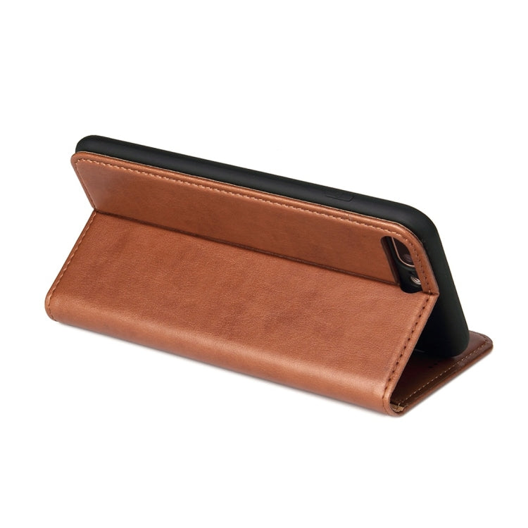 Dermis Texture PU Horizontal Flip Leather Case for iPhone 7 Plus / 8 Plus, with Holder & Card Slots & Wallet