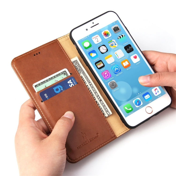 Dermis Texture PU Horizontal Flip Leather Case for iPhone 7 Plus / 8 Plus, with Holder & Card Slots & Wallet