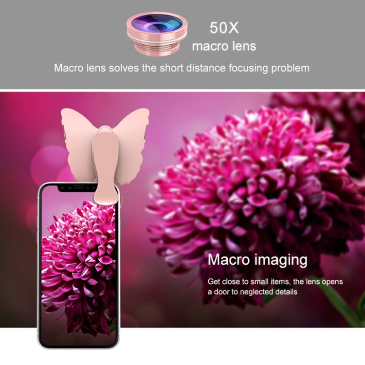 RK29 Butterfly Shape 126-LED 9 Levels Selfie Clip Fill Light with 3 in 1 Fisheye / Wide Angle / Macro Lens, Compatible with IOS and Android, for Live Broadcast, Live Stream, Beauty Selfie, etc (Green)