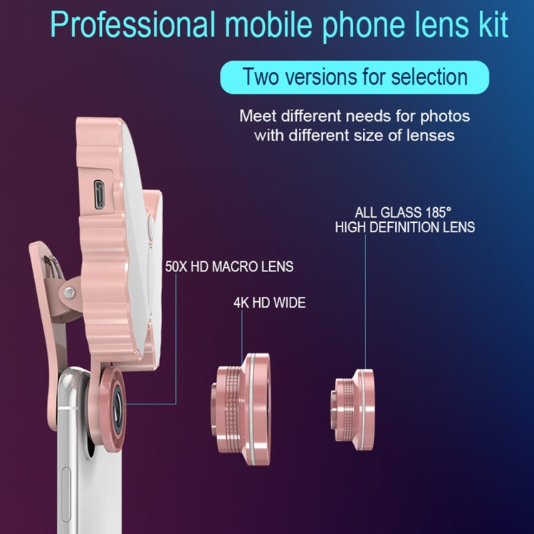 RK29 Butterfly Shape 126-LED 9 Levels Selfie Clip Fill Light with 3 in 1 Fisheye / Wide Angle / Macro Lens, Compatible with IOS and Android, for Live Broadcast, Live Stream, Beauty Selfie, etc (Green)