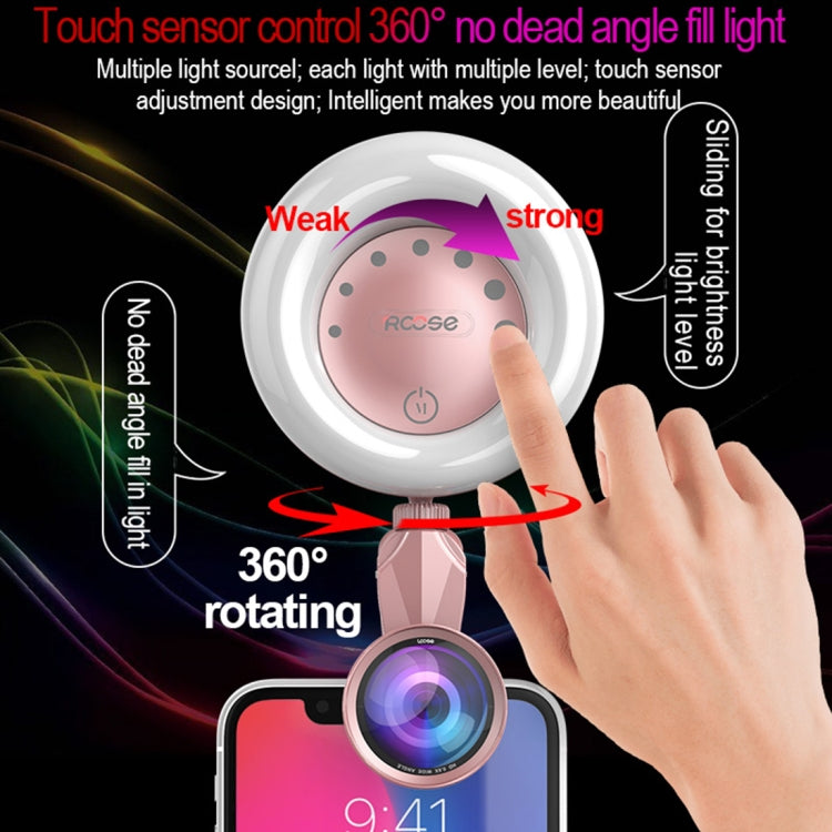 RK32 Beauty 52-LED Touch Sensor APP Control Selfie Clip Flash Fill Light with HD 4K Wide Angle / 20X Macro Lens, For Live Broadcast, Live Stream, Beauty Selfie, etc