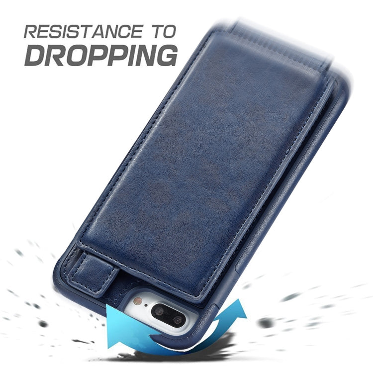For iPhone 8 Plus & 7 Plus Retro PU Leather Texture Vertical Flip Protective Leather Case with Card Slots & Wallet & Photo Frame