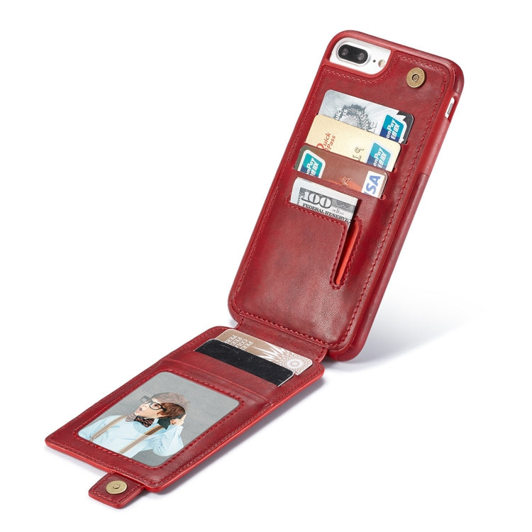 For iPhone 8 Plus & 7 Plus Retro PU Leather Texture Vertical Flip Protective Leather Case with Card Slots & Wallet & Photo Frame