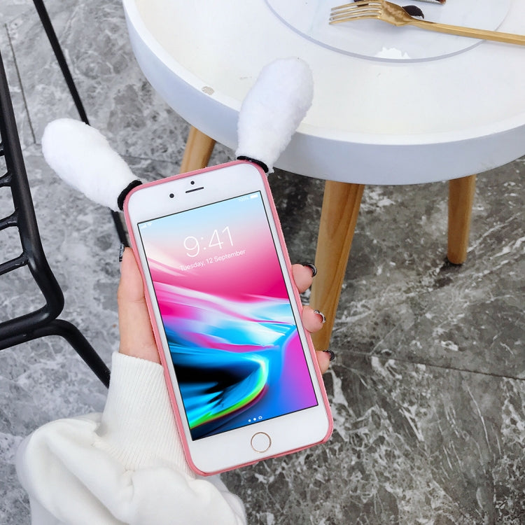 For iPhone 8 Plus & 7 Plus Cute Plush Rabbit Ear Style Protective Back Case