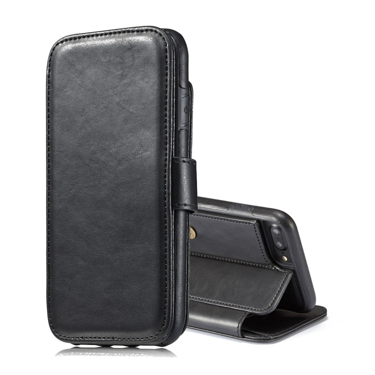 For iPhone 8 Plus & 7 Plus Detachable Retro PU Leather Texture Horizontal Flip Protective Leather Case with Card Slots & Holder & Wallet & Photo Frame