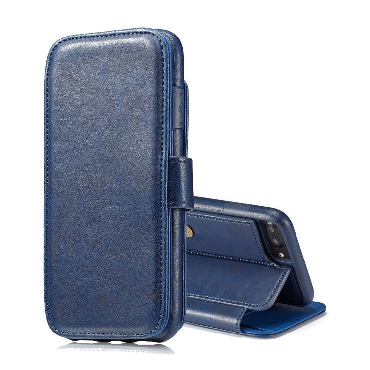 For iPhone 8 Plus & 7 Plus Detachable Retro PU Leather Texture Horizontal Flip Protective Leather Case with Card Slots & Holder & Wallet & Photo Frame