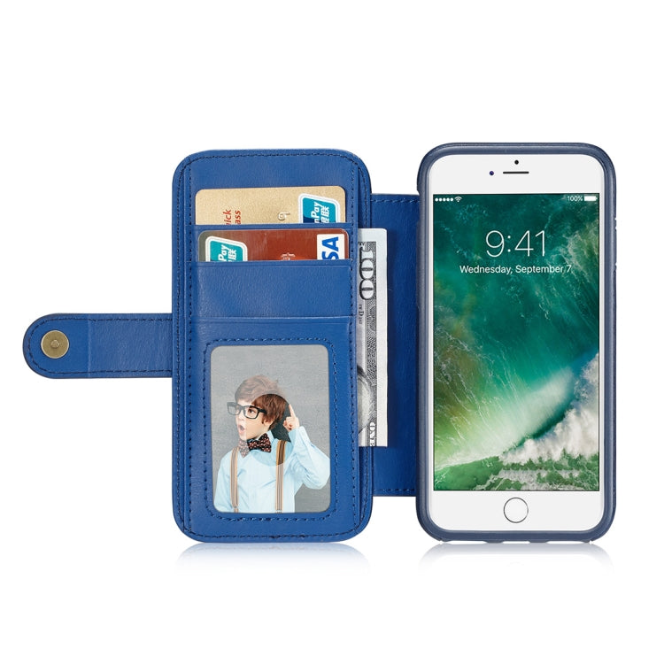 For iPhone 8 Plus & 7 Plus Detachable Retro PU Leather Texture Horizontal Flip Protective Leather Case with Card Slots & Holder & Wallet & Photo Frame