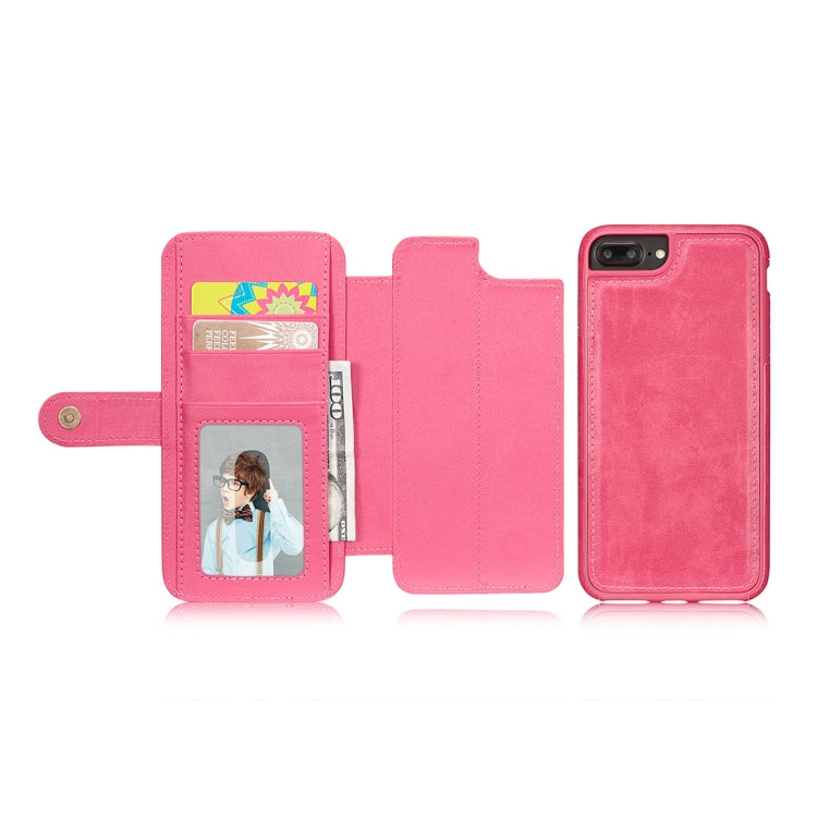 For iPhone 8 Plus & 7 Plus Detachable Retro PU Leather Texture Horizontal Flip Protective Leather Case with Card Slots & Holder & Wallet & Photo Frame
