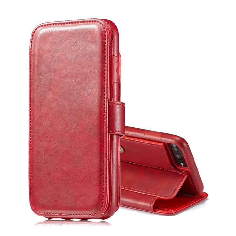 For iPhone 8 Plus & 7 Plus Detachable Retro PU Leather Texture Horizontal Flip Protective Leather Case with Card Slots & Holder & Wallet & Photo Frame