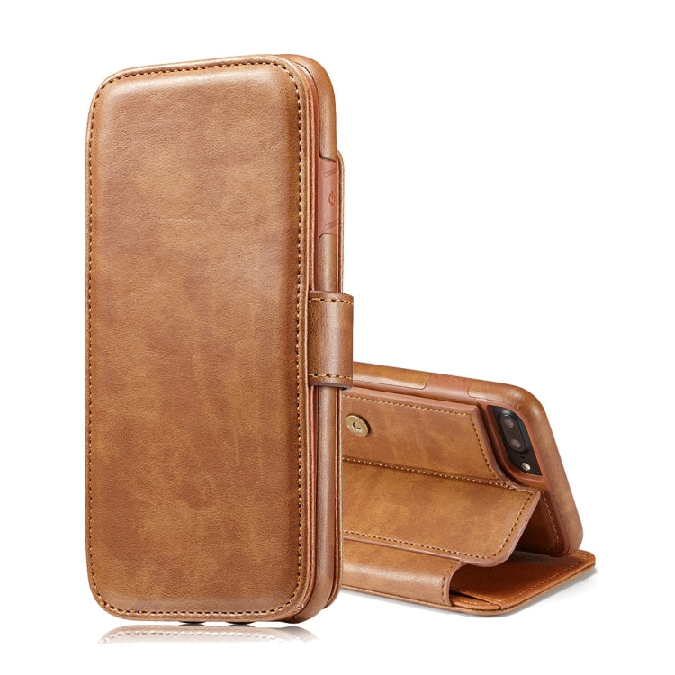 For iPhone 8 Plus & 7 Plus Detachable Retro PU Leather Texture Horizontal Flip Protective Leather Case with Card Slots & Holder & Wallet & Photo Frame