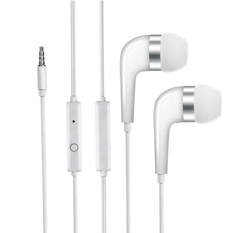 884 1.2m Bass Stereo Sound In-ear Wire Control Earphone with Mic, For iPhone, Samsung, Huawei, Xiaomi, HTC and Other Smartphones(White)