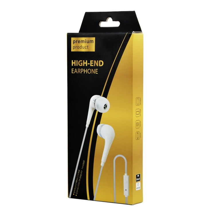 884 1.2m Bass Stereo Sound In-ear Wire Control Earphone with Mic, For iPhone, Samsung, Huawei, Xiaomi, HTC and Other Smartphones(White)