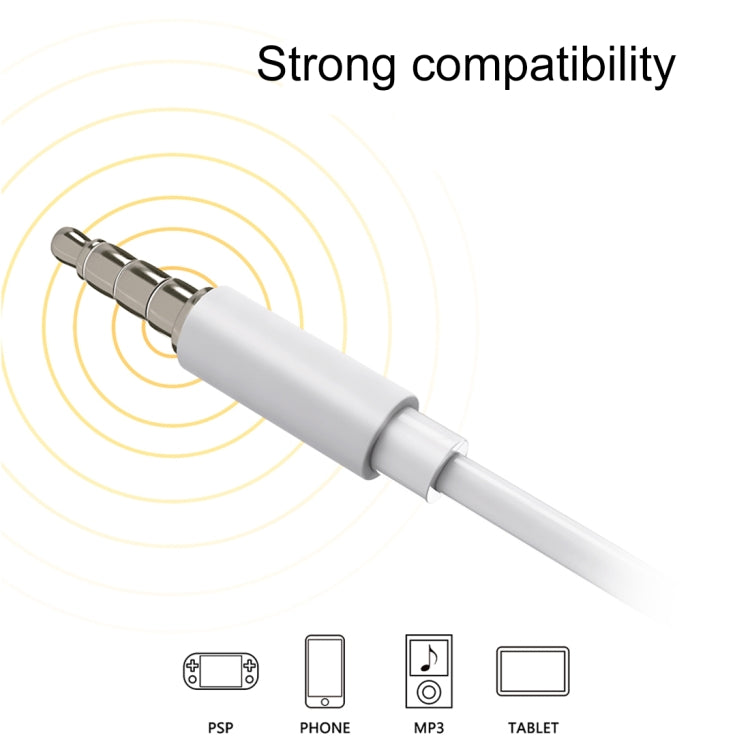 884 1.2m Bass Stereo Sound In-ear Wire Control Earphone with Mic, For iPhone, Samsung, Huawei, Xiaomi, HTC and Other Smartphones(White)