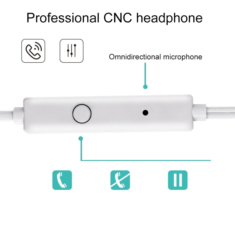 885 1.2m Bass Stereo Sound In-ear Wire Control Earphone with Mic, For iPhone, Samsung, Huawei, Xiaomi, HTC and Other Smartphones(White)