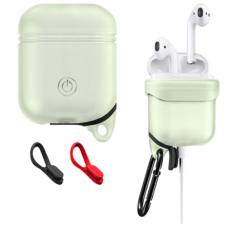 Dropproof Soft Silicone Bluetooth Earphone Protective Cover Skin with Carabiner for Apple AirPods 1/2