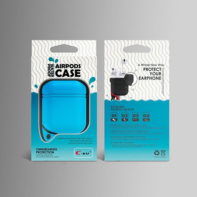 Dropproof Soft Silicone Bluetooth Earphone Protective Cover Skin with Carabiner for Apple AirPods 1/2