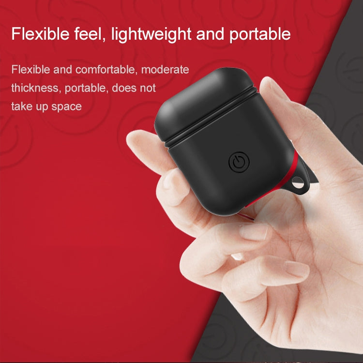 Dropproof Soft Silicone Bluetooth Earphone Protective Cover Skin with Carabiner for Apple AirPods 1/2