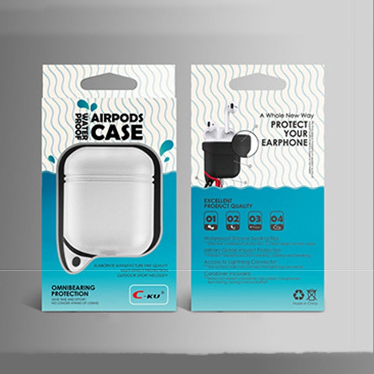 Dropproof Soft Silicone Bluetooth Earphone Protective Cover Skin with Carabiner for Apple AirPods 1/2