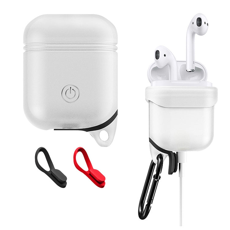 Dropproof Soft Silicone Bluetooth Earphone Protective Cover Skin with Carabiner for Apple AirPods 1/2