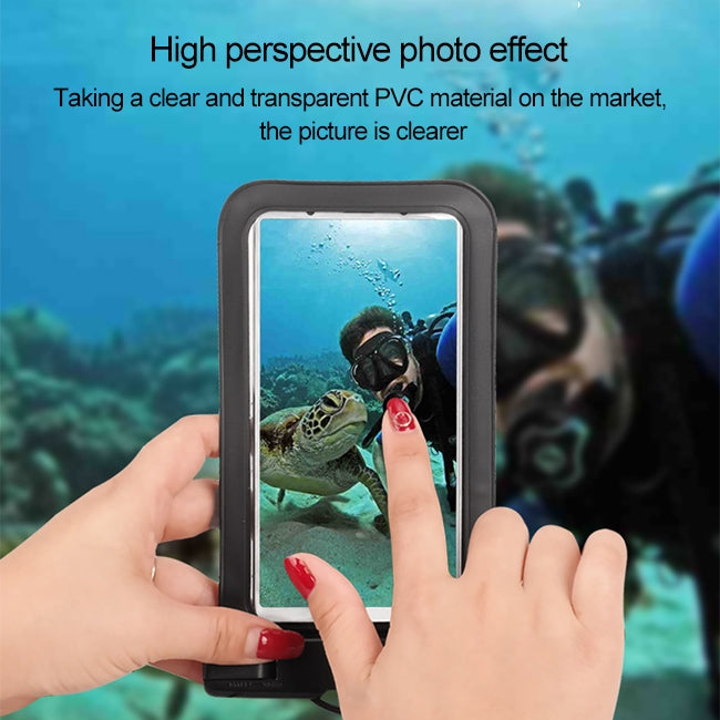 PVC Transparent Universal IPX8 Waterproof Bag with Lanyard for Smart Phones below 6.3 inch