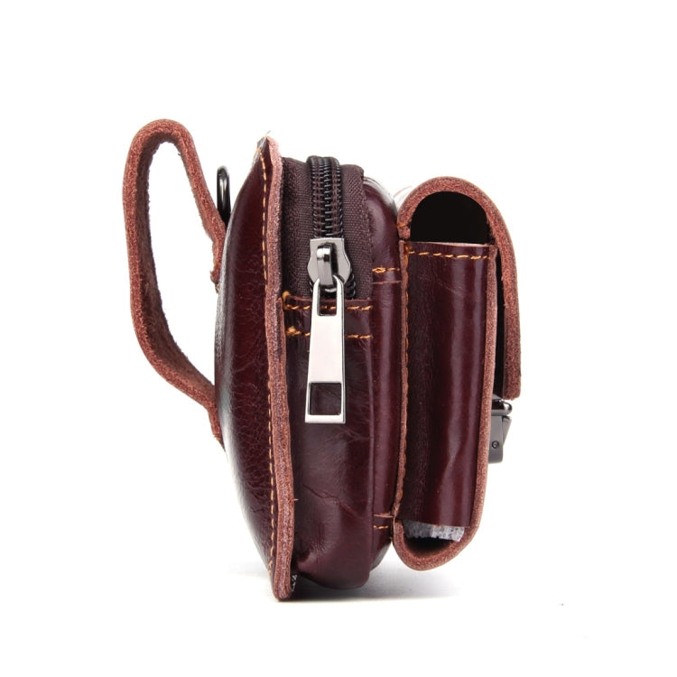 5.1-6 inch 007 Universal Crazy Horse Texture Cowhide Cross Section Plug-in Card Waist Bag, For iPhone, Samsung, Sony, Huawei, Meizu, Lenovo, ASUS, Oneplus, Xiaomi, Cubot, Ulefone, Letv, DOOGEE, Vkworld, and other Smartphones (Brown)