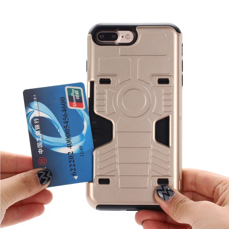 For iPhone 8 Plus & 7 Plus Boxing Champion Shock-resistant TPU + PC Combination Case with Card Slot