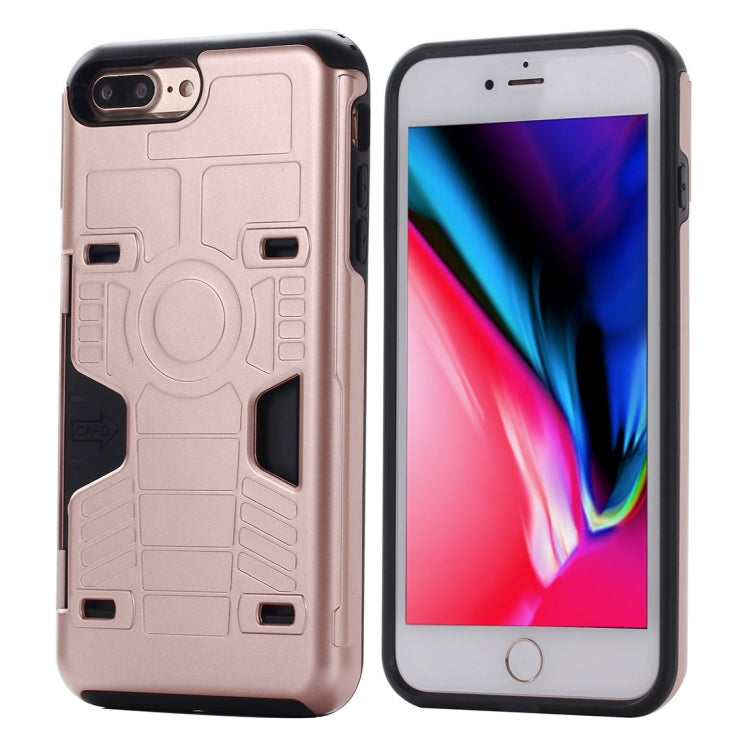 For iPhone 8 Plus & 7 Plus Boxing Champion Shock-resistant TPU + PC Combination Case with Card Slot