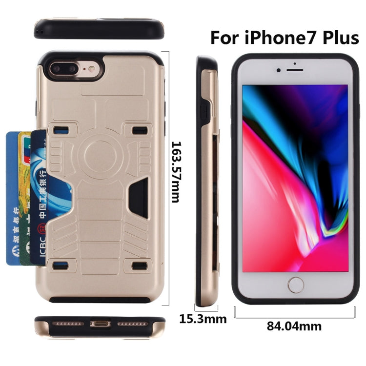 For iPhone 8 Plus & 7 Plus Boxing Champion Shock-resistant TPU + PC Combination Case with Card Slot