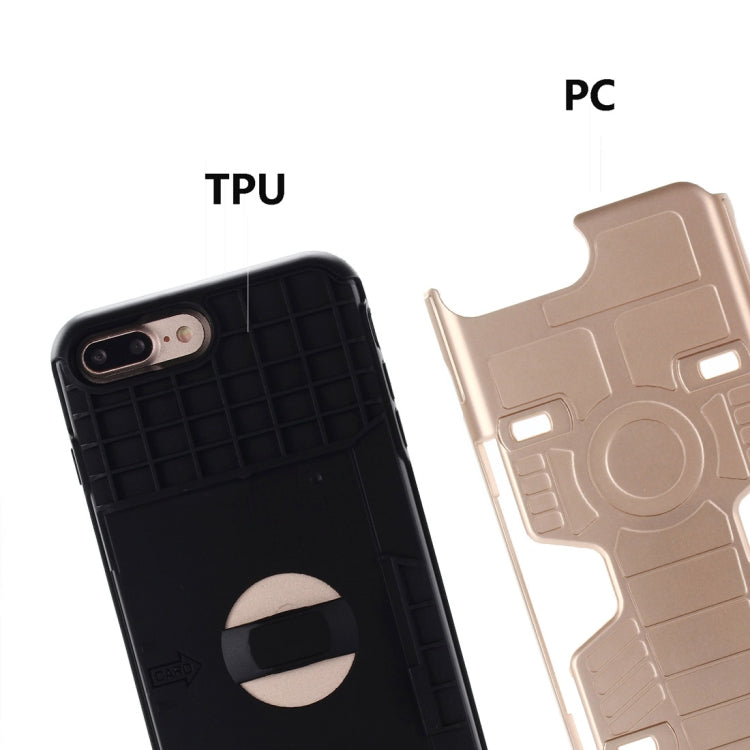 For iPhone 8 Plus & 7 Plus Boxing Champion Shock-resistant TPU + PC Combination Case with Card Slot