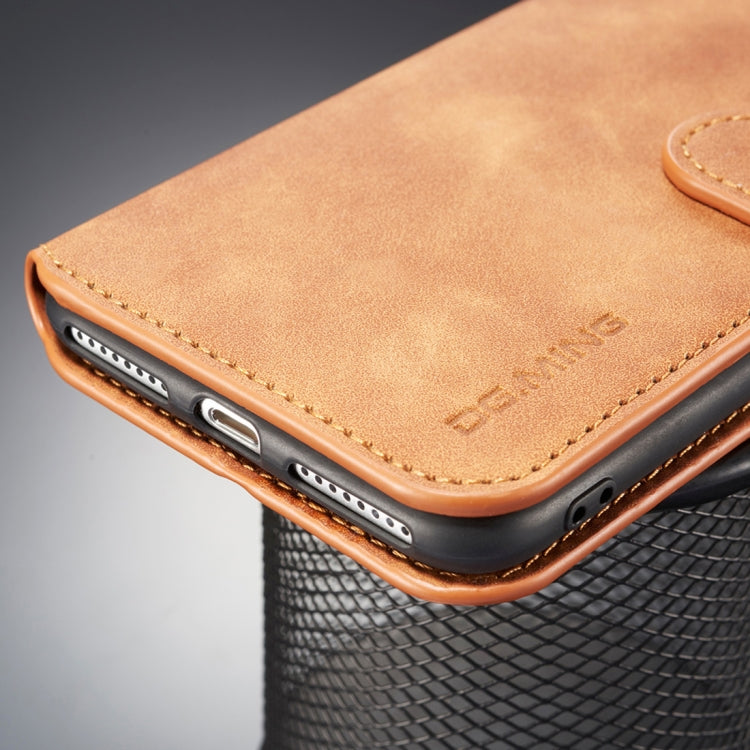 DG.MING Retro Oil Side Horizontal Flip Case for iPhone 8 Plus & 7 Plus, with Holder & Card Slots & Wallet