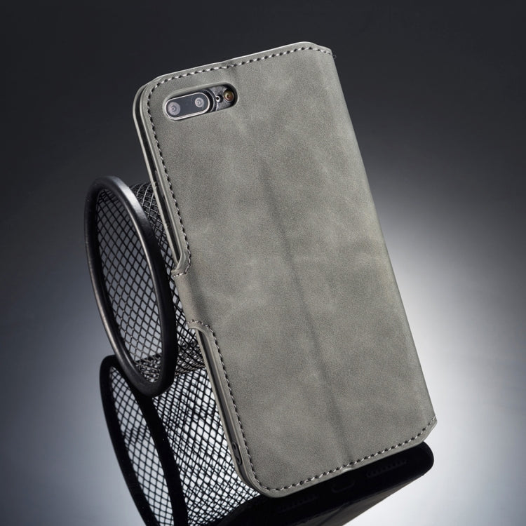 DG.MING Retro Oil Side Horizontal Flip Case for iPhone 8 Plus & 7 Plus, with Holder & Card Slots & Wallet