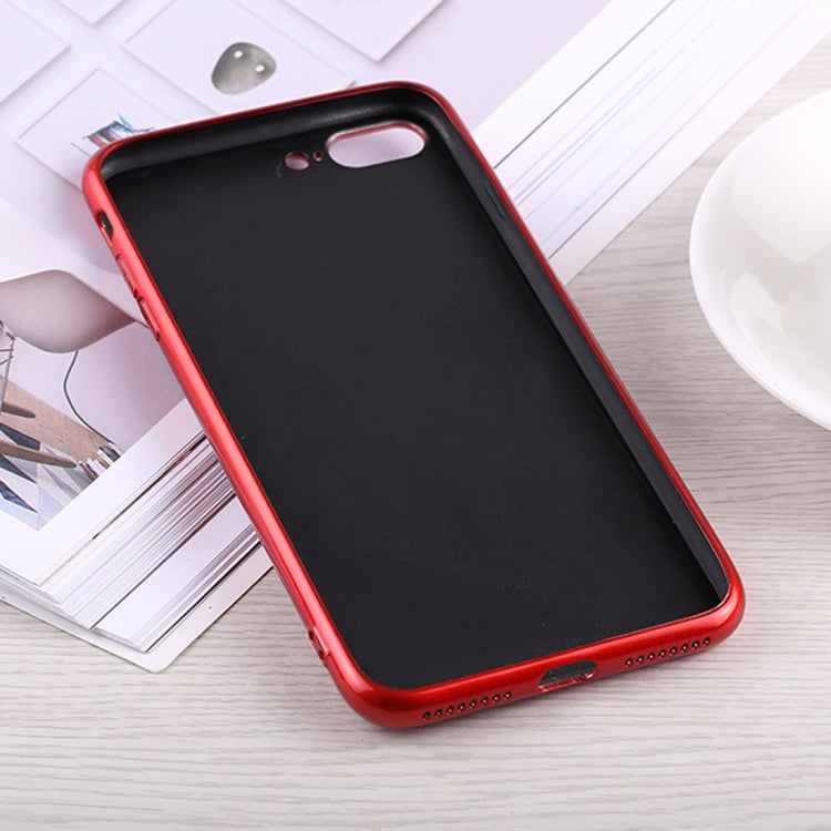 Fashion Heart Pattern Anti-scratch Gradient Color Glass Protection Case for iPhone 8 Plus & 7 Plus