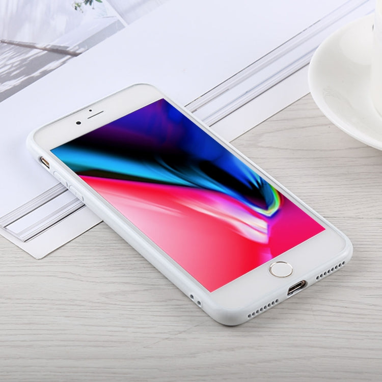 Fashion Heart Pattern Anti-scratch Gradient Color Glass Protection Case for iPhone 8 Plus & 7 Plus