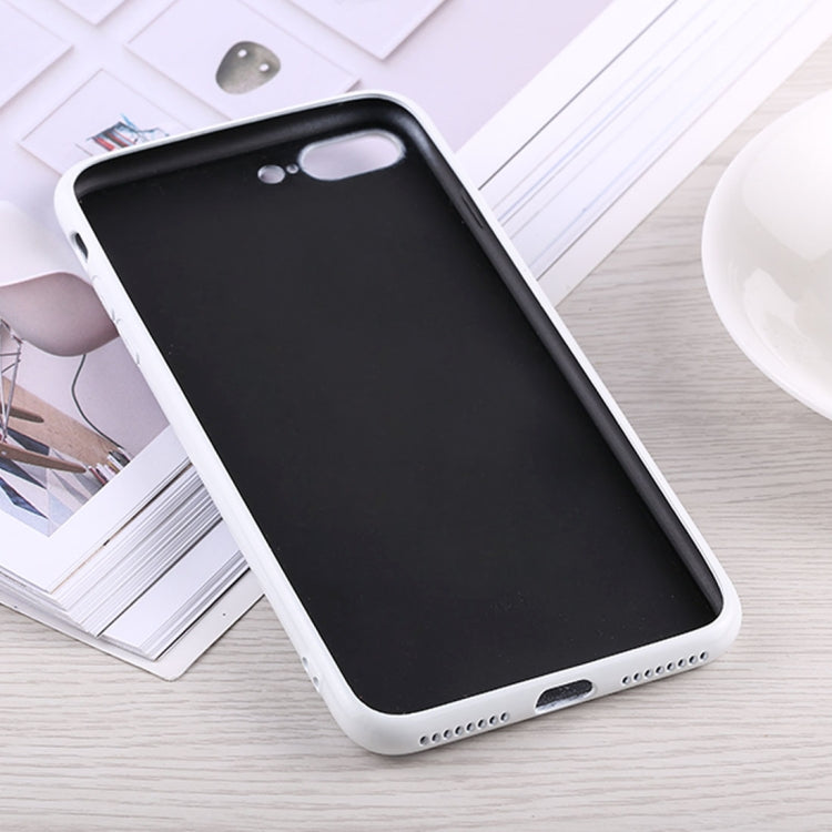 Fashion Heart Pattern Anti-scratch Gradient Color Glass Protection Case for iPhone 8 Plus & 7 Plus