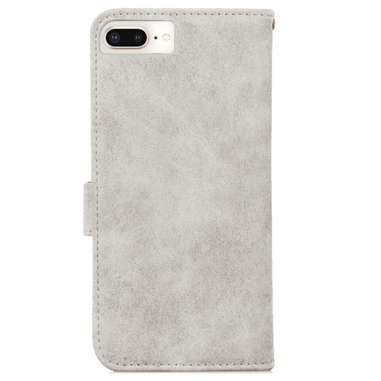 For iPhone 8 Plus & 7 Plus & 6 Plus & 6s Plus Zipper Earphones Storage Magnetic Frosted Leather Case with Holder & Card Slots & Wallet
