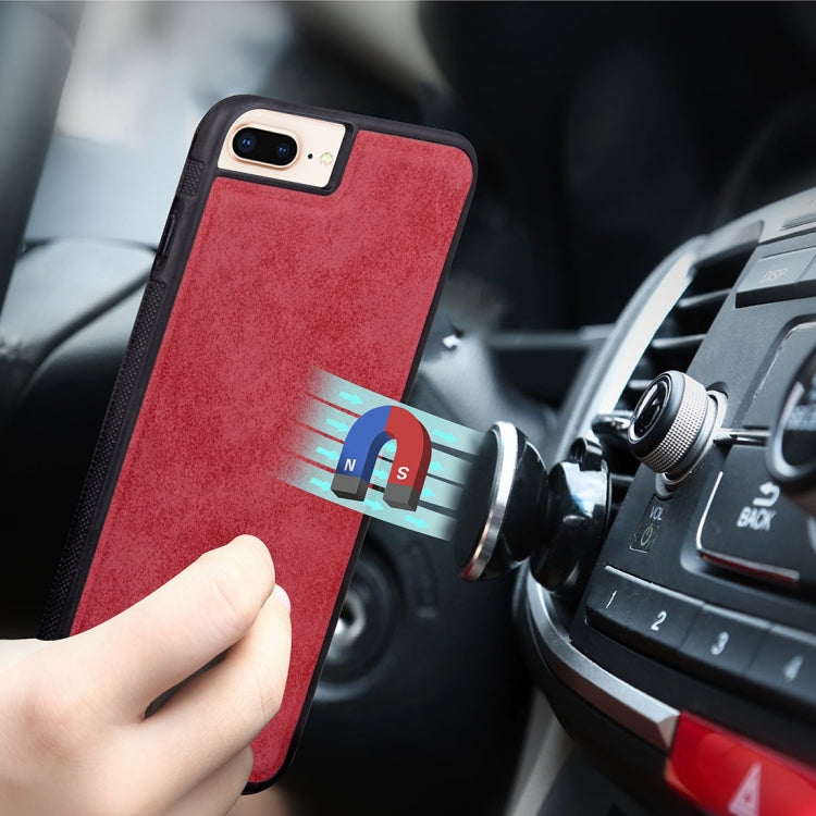 For iPhone 8 Plus & 7 Plus & 6 Plus & 6s Plus Zipper Earphones Storage Magnetic Frosted Leather Case with Holder & Card Slots & Wallet