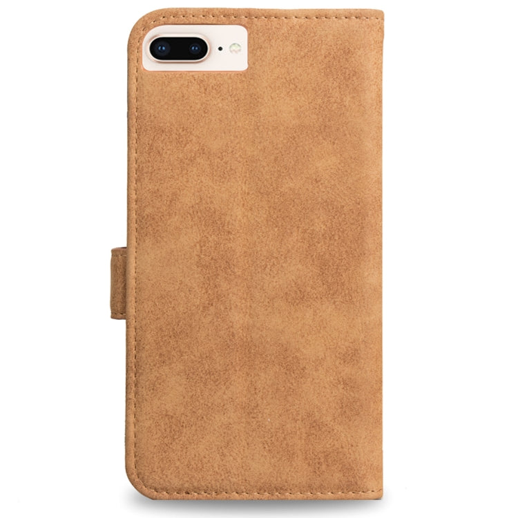For iPhone 8 Plus & 7 Plus & 6 Plus & 6s Plus Zipper Earphones Storage Magnetic Frosted Leather Case with Holder & Card Slots & Wallet