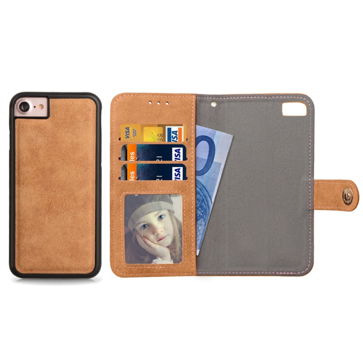 For iPhone 8 Plus & 7 Plus & 6 Plus & 6s Plus Zipper Earphones Storage Magnetic Frosted Leather Case with Holder & Card Slots & Wallet
