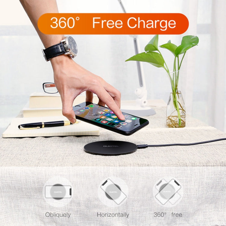 OUKITEL 10W Fast Charging Qi Wireless Charger Pad with Indicator Light, For iPhone, Galaxy, Huawei, Xiaomi, LG, HTC and Other QI Standard Smart Phones