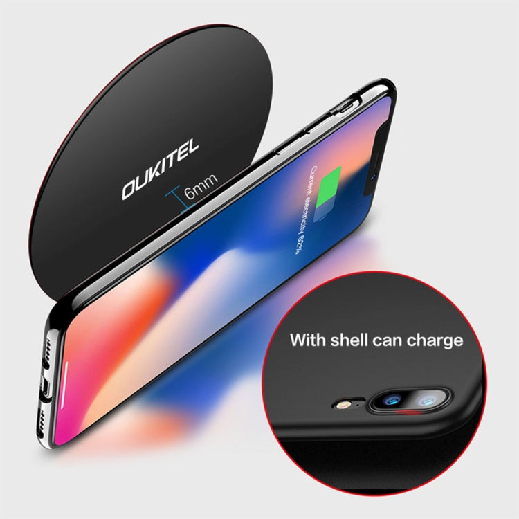 OUKITEL 10W Fast Charging Qi Wireless Charger Pad with Indicator Light, For iPhone, Galaxy, Huawei, Xiaomi, LG, HTC and Other QI Standard Smart Phones