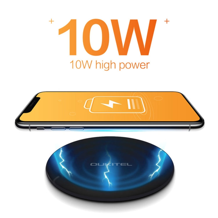 OUKITEL 10W Fast Charging Qi Wireless Charger Pad with Indicator Light, For iPhone, Galaxy, Huawei, Xiaomi, LG, HTC and Other QI Standard Smart Phones